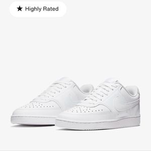 White Nike Air Force 1s/Court Vision Low Size 8